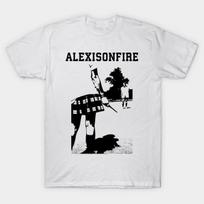 Men Black Print T-shirt Alexisonfire Band No-Cut Transfer Paper Print Cotton Tshirt S balta