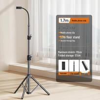 Multi-Device Floor Stand: Adjustable Overhead Tripod for Tablets & Phones
