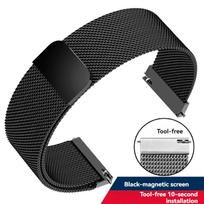 12/14/15/16/18/20/22mm Magnetinė Milanietiško Tinklelio Laikrodžio Apyrankė Vyrams ir Moterims Nerūdijančio Plieno Dirželis Greito Atleidimo Apyrankė bet kuriam prekės ženklui 12mm Width juoda