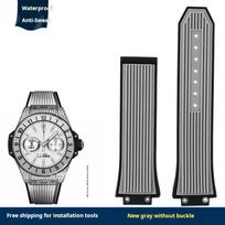 HUBLOT BIG BANG serijos silikoninės gumos dirželis 27x17mm išgaubta jungtimi laikrodžio apyrankė vyriškiams sulankstoma sagtimi apyrankės priedai 27x17mm