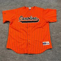 Vintage 90s Majestic Carolina Tar-Heels Baseball Jersey Shirt 2XL 26x31 Orange L