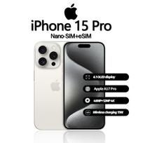 Atnaujintas Apple iPhone 15 Pro išmanusis telefonas su Nano-SIM+eSIM 128GB balta