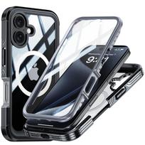 For IPhone 16e 17e 16 Pro Max 15 Plus IP54 Life Waterproof Magnetic Case Shockpeoof Dustproof Front Screen Protector Clear Cover Pc + tpu&iPhone17 juoda