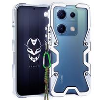 Galingas metalinis aliuminio buferis, smūgiams atsparus galinis dėklas, skirtas Xiaomi Redmi Note 14S, Note 14, 13 Pro Plus, aliuminio dėklų dangtelis Redmi Note 14 Pro 5G sidabras
