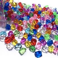 150PCS Multicolored Fake Crushed Ice Rocks, Fake Diamond Plastic Ice Cubes Crystals for Decoration Wedding Display Vase Fillers įvairiaspalvis