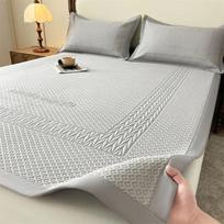 Summer New Large Size Cardamom Ice Bean Mat 3Pcs Set Ice Silk Cooling Mattress Washable Foldable Soft Bed Mat 150x200cm 3pcs