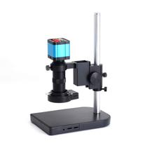 HAYEAR 14 MP HDMI USB pramoninio mikroskopo rinkinio kameros rinkinys su nuotolinio valdymo pultu, 100x objektyvas, vaizdo įrašymo įrenginys su C tipo jungtimi ir 40 LED žiediniais šviestuvais juoda