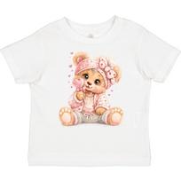 Inktastic Cute Pink Teddy Bear Toddler T-Shirt Heart Animal Love Affection Bib 140