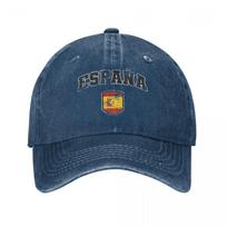 Ispanija Spain Su Ispanijos Vėliava Vyrai Moterys Beisbolo Kepurės Shield Tekstūruotos Senovinės Išskalbtos Kepurės Kepurė Lauko Snapback Kepurė One Size tamsiai mėlyna spalva