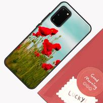 Raudono aguonų žiedo telefono dėklas Samsung Galaxy S23 S26 Ultra S20 S21 S22 S24 S25 Plus S10 S25 FE modeliams Dangtelio korpusas Galaxy S22Ultra