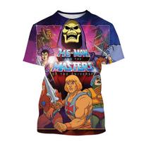 3D marginių marškinėliai trumpomis rankovėmis vaikams, animacinių filmukų Anime marškiniai, He-Man, Visatos Valdovas, neformalūs, L