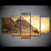 5 vienetų HD spausdinta senovės Egipto piramidės tapyba faraono plakatai ir spaudiniai sienų paveikslėliai namų dekoravimui 20x35cm*2  20x45cm*2  20x55cm*1