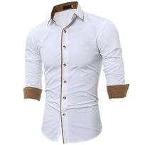 Rudens Žiemos Vyriški Personalizuoti Kraštiniai Slim Fit Marškiniai Vyriški Laisvalaikio Ilgomis Rankovėmis Marškiniai Vyriški Marškiniai (vyrų) XL balta