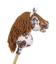 Hobby Horse Premium Small Stick Horse - White and Brown Tarantula with Brown Mane A4