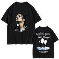2026 Michael Jackson Pop karaliaus marškinėliai vyrams moterims Vintažiniai gotikinio roko marškinėliai Vyriški punk stiliaus permatomi trumparankoviai marškinėliai Gatvės stilius 4XL black