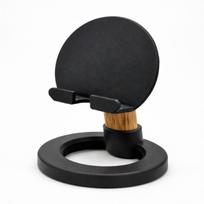 Round Wood Grain Phone & Tablet Holder Desk Stand juoda