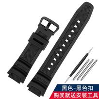 Rubber Watch Strap for Casio AE-1200WH 1300WH 1000W W-216H SGW500 F-108WH Stainless Steel Buckle 18mm AE-1000W Mrn Watch band 18mm