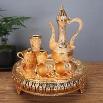 Gold and Silver Wine Glass Set Creative Home European Wine Set Metal Wine Jug Divider High-End Russian Barware Jug auksinė