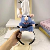 Ratatouille Remy pliušinis šefas animacinis pelės galvos apdangalas plaukų segtukas nuotraukos galvos papuošalas kūrybiškas priedas sukurtas mergaitėms gimtadienio dovanoms