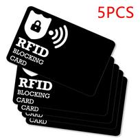 RFID blokavimo kortelės 5 vnt. Banko debeto ir kredito kortelių apsauga nuo vagysčių, bekontakčio NFC blokatorius, visos piniginės apsauga