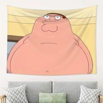 VIKAMA Family Guy Peteris Griffinas Gobelenas Juokingas Animacinis Personažas Sienų Kabinys su Mimo Elementais Miegamojo Dekorui 74x94cm(29x37in)