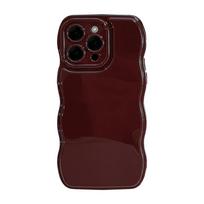 Mielas banguoto krašto vyno raudonumo spalvos dėklas telefonui iPhone 17 16 15 14 13 12 11 Pro Max, minkšto silikono, atsparus smūgiams, Kalėdinė dovana iPhone Air