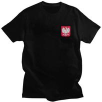 Individualūs Lenkijos Karalystės Vėliavos Marškinėliai Trumpomis Rankovėmis Medvilniniai Streetwear Marškinėliai Laisvalaikio Lenkijos Herbo Marškinėliai Laisvo Kirpimo Drabužiai S juoda