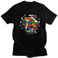 Custom Rubix Rubiks Cube Math Formula T Shirt for Men Tshirt Casual Tees Geek Magic Gift T-shirt Slim Fit Clothing S juoda