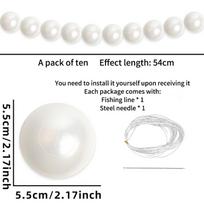 Large Faux Pearl Garland For Wedding Backdrop Diy Elegant Beaded Wall Hanging With Crystal Ball Pendants Boho Wedding Arch Decor