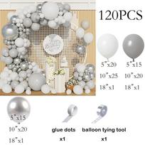 Retro Pilkos Baltos Balionų Girlianda Metalo Sidabrinė Balionų Arka Rinkinys Vestuvių Metinių Gimtadienio Vakarėlio Kūdikio Maudynių Dekoracija Globos AS Picture