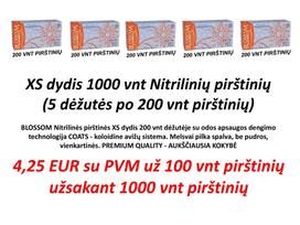 BLOSSOM Nitrilinės pirštinės XS dydis po 4,25 EUR už 100 vnt pirštinių užsakant 1000 vnt pirštinių ( 5 dėžutės po 200 vnt pirštinių) su odos apsaugos dengimo technologija COATS - koloidine avižų sistema. Melsvai pilka spalva