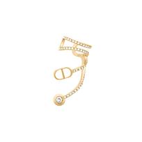 Dior Petit Cd White Imitation Crystal Gold Metal Coated Earrings Women Earrings E1281PMTCY-D301 Gold