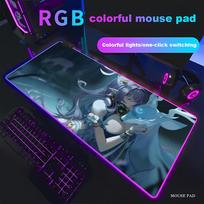 HYBXAXC  Genshin Impact Lauma  Mouse Pad Animation Games Beautiful RGB Gaming HD Gamer LED Light XXL PC Computer Non-slip Decor RGB600x300x3mm