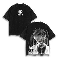 Skalbtas Negabaritinis Balinimo Anime Grafinio Spaudinio Marškinėliai Moterims Ichigo Kurosaki Bankai Hollow Bleach Moteriški Unisex Drabužiai Marškinėliai S