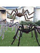 3 Pcs Spooky Holiday Spiders Fake Hairy Giant Spiders designed for Spooky Holiday Decor Yard Lawn Porch Indoor Haunted House Scary Prop