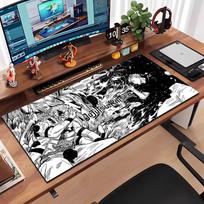 Juodas Anime Jujutsu Kaisen Pelės Padas Didelis Neslystantis Guminis Žaidimų Pelės Padas Patvarus Stalo Padas Storas Siūlės Kraštas Tinka Biurui 600x300x2mm
