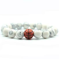Minimalist Gym Bracelet Man Basketball Football Braclet Homme 10mm Natural Stone Braslet Beads Love Gift For Boyfriend Pulseras 20.5cm 8.1inches