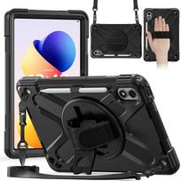Rugged Case for Xiaomi Redmi Pad 2 Pro 2025 12.1  25099RP13G 2509BRP2DG 360 Rotating Stand Heavy Duty Cover with Shoulder Strap Redmi Pad 2 Pro 2025 juoda