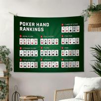 Topic of Texas Holdem Poker Card Ranking polyester wall tapestry suitable for use in living rooms bedrooms offices bars party 74x94cm(29x37in)