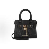 Michael Kors Auksinė furnitūra Odinė petinė/kryžinė rankinė Moteriškos rankinės Juoda 35R4GHMC0G-BLACK Basic Set (Bag+Dust Bag)