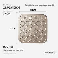 MDNG Golden 25-Cavity Cookie and Macaron Baking Mold Set gray