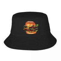 Dvigubo sūrio burgerio rašto kibiro kepurė Panama kepurė Vaikų bob šiaudinės kepurės Dvipusės žvejo kepurės Unisex kepurės Vasaros paplūdimio žvejybos Unisex kepurės 40x60 cm 16x24 inch