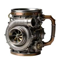 Turbo įkroviklio puodelis automobilio mylėtojui Unikalus dervos automobilio variklio gėrimo puodelis su rankena karštiems ir šaltiems gėrimams 1