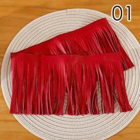 1m PU Faux Leather Tassel 10/15/20/25/30cm Lace Ribbon DIY Jacket Skirt Clothes Handbag Fringe Trim Decor Sewing Accessories 10cm x 1m