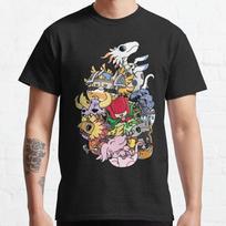 2026 New Fashion  Digimon Gabumon Evolution Cotton Parent-child Short Sleeved T-shirt Men and Women's Printed Pattern T-shirt... S įvairiaspalvis