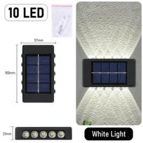 10 LED saulės sieninė lempa lauko vandeniui atspari saulės energija varoma šviesa aukštyn ir žemyn apšviečia namų sodo verandos kiemo dekoravimą 1 PCS balta