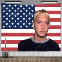 American Rap God Hip Pop Music Flag Eminem Tapestries Wall Hanging Meme Tapestry Art Aesthetic Room Decor Bedroom Wallpapers 74x94cm(29x37in)
