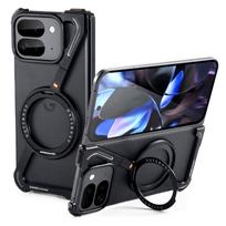 Oatsbasf Frameless Z Case for Google Pixel 10 / 9 Pro Fold Drop-Protection Cover Metal Phone Bumper Case with Magnetic Kickstand aluminum&Google Pixel 9 Pro Fold juoda