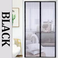 Uodų tinklo durų užuolaida, magnetinis užsegamas tinklelis, kvėpuojantis tinklelis, Velcro, lengvai montuojamas namų svetainei, miegamajam W90cm*H210cm juoda