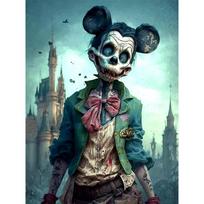 Disney Diamond Painting Zombie Mickey Mouse Dark Apocalyptic Art Painting Cartoon Diamond Painting Full Diamond Cross-stitchCraftDIYGiftHomeDecoration Round 20x30cm